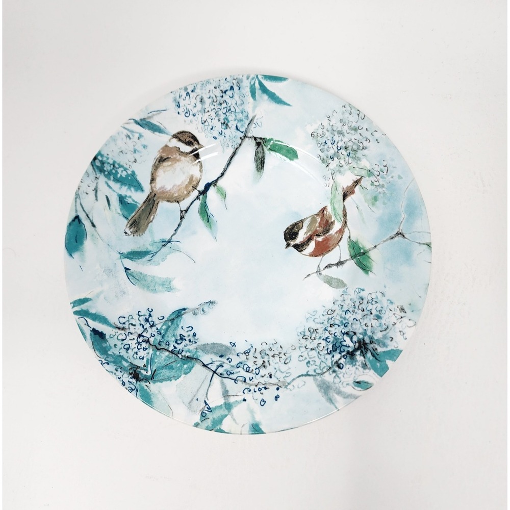Set of 2 - 222 Fifth "Tilly" Fine Porcelain Salad Plates 8.5" Birds Floral Decor